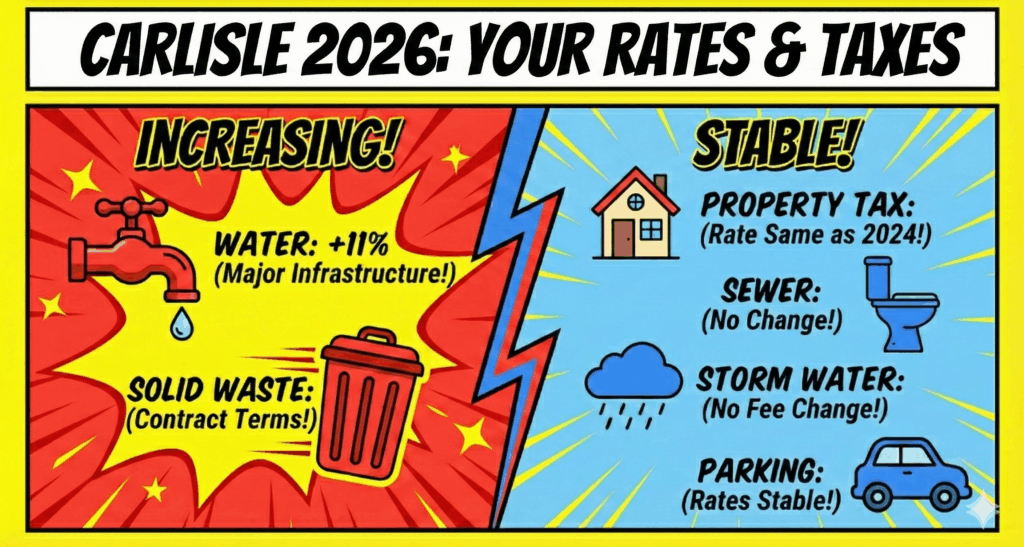 Article header image of Your Rates and Taxes for Carlisle's 2026 Budget Unveiled: What Residents Need to Know About Rates, Roads, and Fire Safety | Carlisle Borough 2026 Budget Hearing Meeting on November 17, 2025 - Awesome Carlisle!