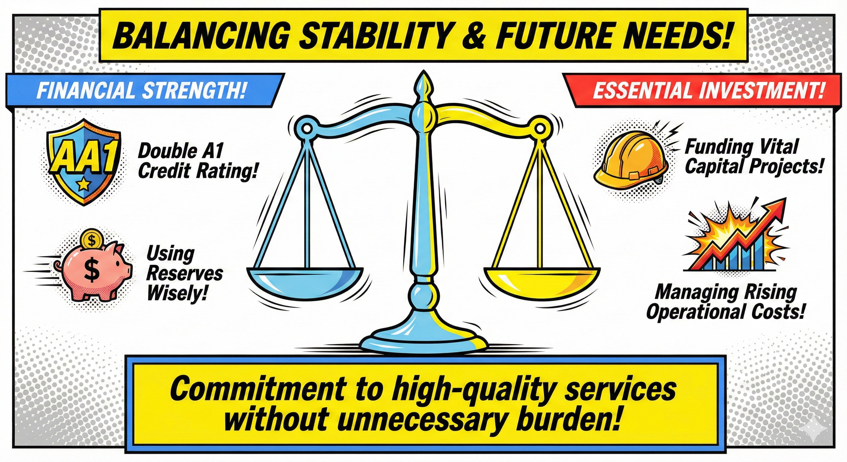 Info Graphic of Balancing of Stability and Future Needs for 2026 for Carlisle's 2026 Budget Unveiled: What Residents Need to Know About Rates, Roads, and Fire Safety | Carlisle Borough 2026 Budget Hearing Meeting on November 17, 2025 - Awesome Carlisle!