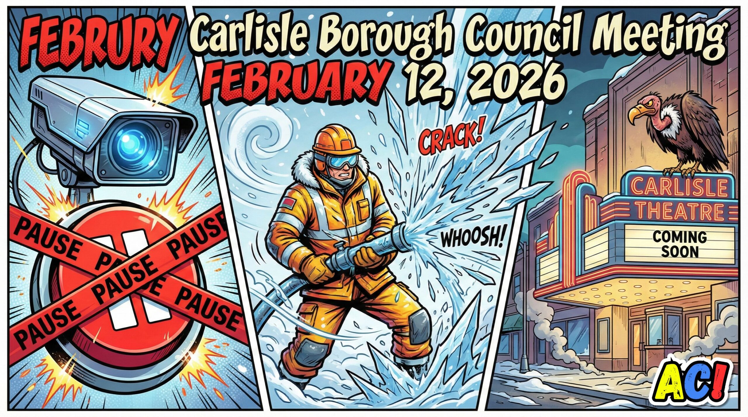 Main Blog Article Thumbnail for Council Meeting on Thursday, February 12, 2026 - Surveillance Cameras Halted, 14 Water Main Breaks, and a New Vision for Our Parks - Carlisle PA News - Awesome Carlisle!