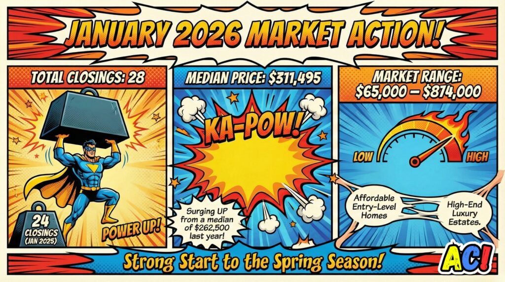 blog infographic image for January 2026 Real Estate Home Sales Stats in Carlisle Pennsylvania - Awesome Carlisle! - Carlisle PA News