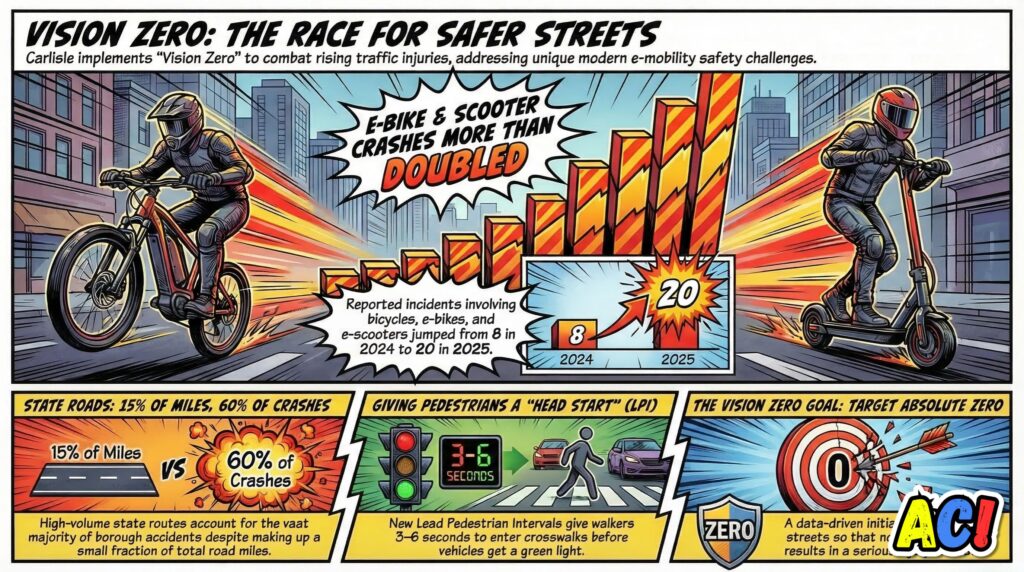 Section image for Bicycle and E-Bike Crashes Skyrocket in New Town Safety Data - Awesome Carlisle! - Carlisle News - Carlisle, PA News