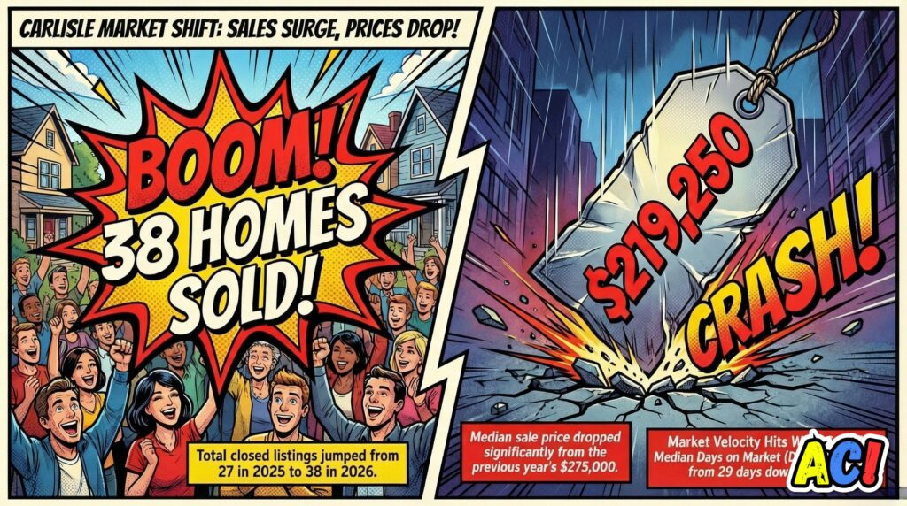 Main Article Thumbnail for February 2026 Carlisle Real Estate Market Statistics and Home Sales - Awesome Carlisle - Carlisle PA News - Carlisle PA Real Estate Market