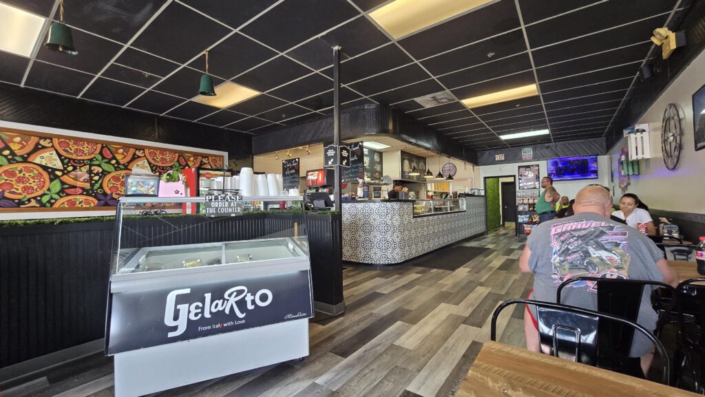 Image inside dining room and ordering counter at Alfredo Pizza and Ristorant at 950 Walnut Bottom Rd Carlisle PA 17015 on a sunny summer day in June 2026 - review of a slice of pizza at Alfredo Pizza and Ristorante - Best Slice of Pizza in Carlisle, PA - Awesome Carlisle