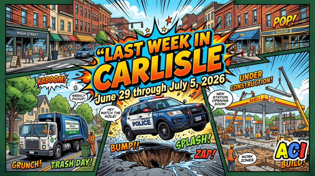 article thumbnail infographic for Summary of July 2026 Carlisle Borough Council Meeting | Thursday, July 9, 2026 | Huge Trash Trucks, A Brand New Sheetz, and Dangerous Dirt Bikes - awesome carlisle - carlisle, pa news