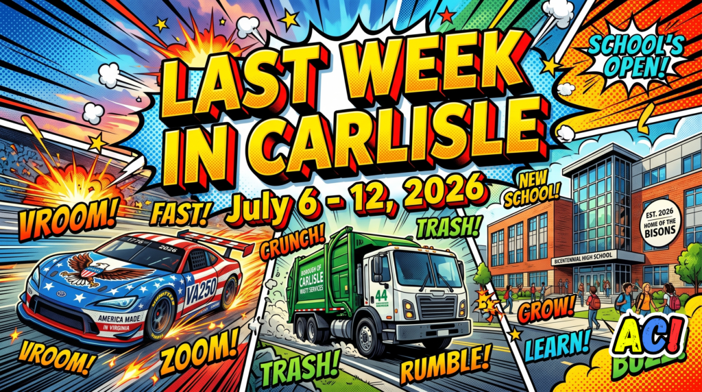 article thumbnail for Last Week in Carlisle | July 6 through 12, 2026 | Speed Records, School Upgrades, and New Trash Rules - awesome carlisle - carlisle, pa news