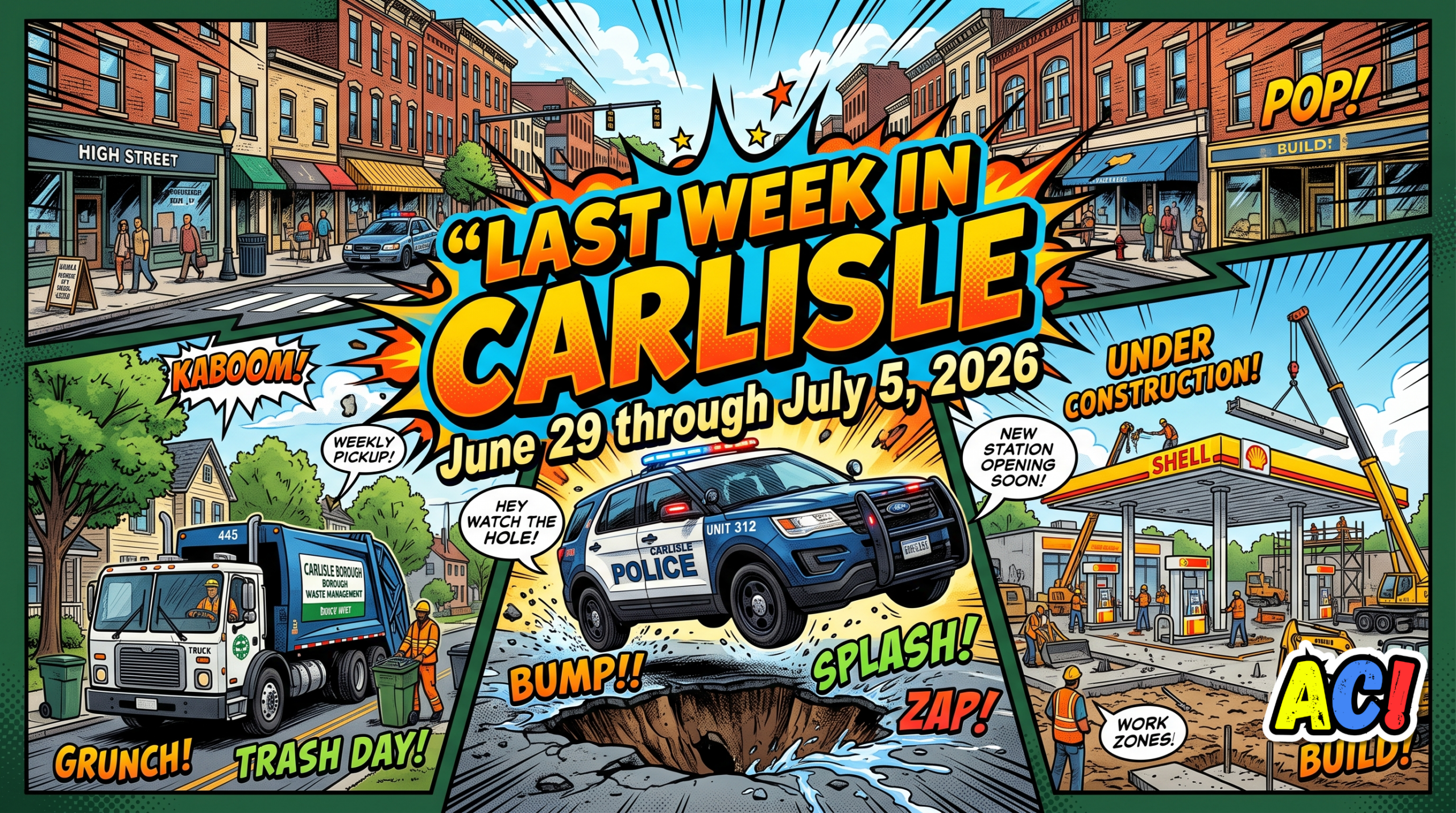 article thumbnail infographic for Summary of July 2026 Carlisle Borough Council Meeting | Thursday, July 9, 2026 | Huge Trash Trucks, A Brand New Sheetz, and Dangerous Dirt Bikes - awesome carlisle - carlisle, pa news