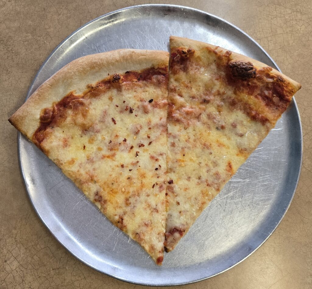 Overhead top down view of two slices of pizza at Napoli Pizza in Carlisle, PA - Carlisle, PA Pizza Reviews - Awesome Carlisle!