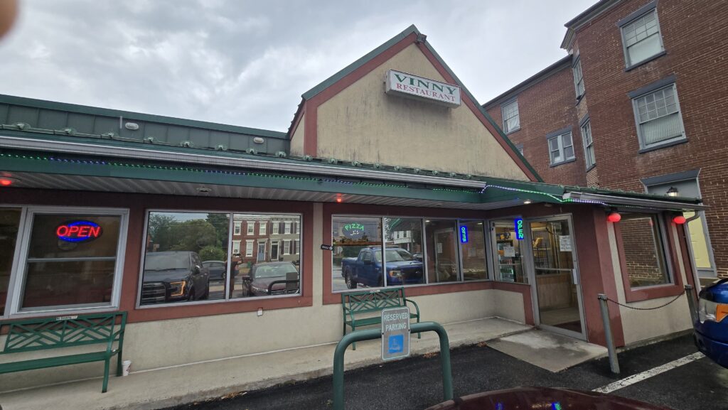 Wider View of Entrance for Vinny Restaurant Pizza and Subs in Carlisle, PA - Carlisle, PA Pizza Reviews - Awesome Carlisle!