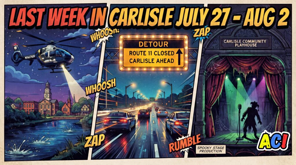 article thumbnail for Last Week in Carlisle | July 27 through August 2, 226 | Helicopter Bug Attacks, Midnight Detours, and a Spooky Stage Show - awesome carlisle! - carlisle, pa news
