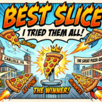 article thumbnail banner infographic for the article Best Slice of Pizza in Carlisle, PA: I tried a slice of pizza at all 10 traditional pizza shops in Carlisle and here's how I rank them - overlay text reads "best slice, I tried them all - awesome carlisle - carlise, pa news